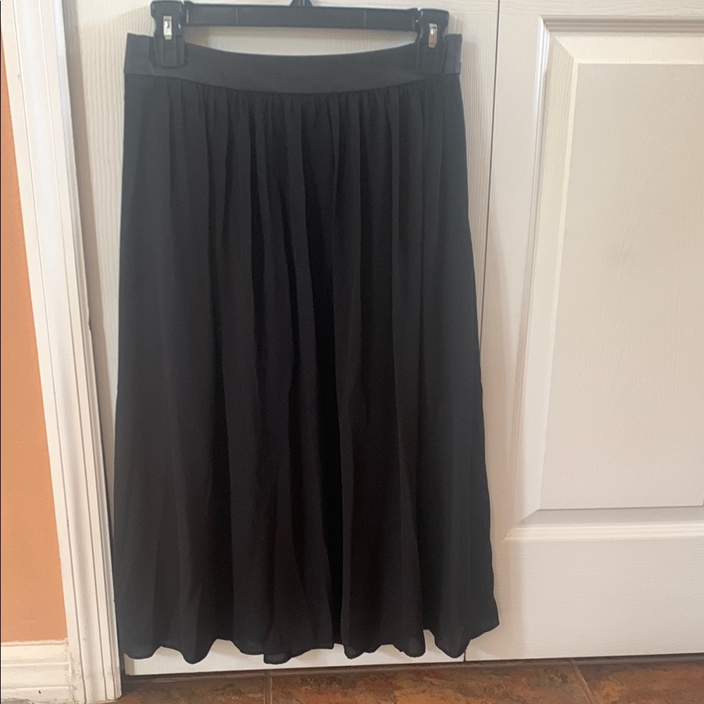 Express Black A-Line Midi Skirt
